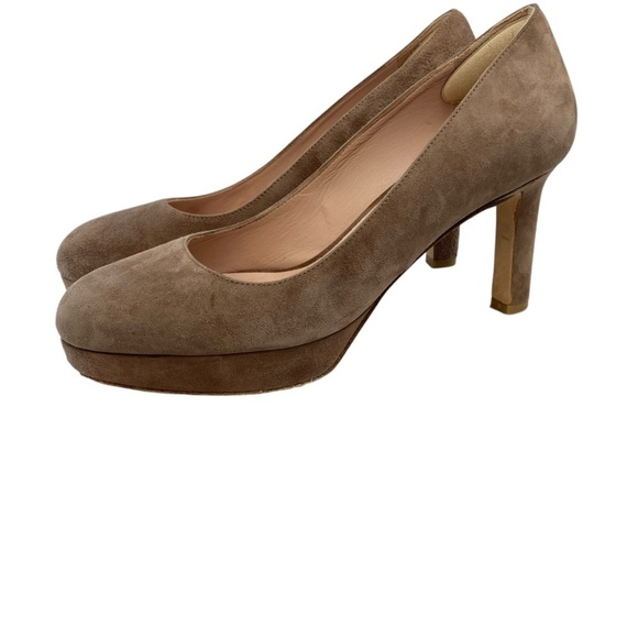 STUART WEITZMAN Larsa Suede Pumps in Toupe Size 8 - Picture 1 of 14